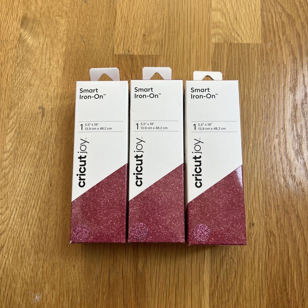 Cricut Joy Smart Iron-On Glitter Pink 5.5" x 19" Craft Material Sheet x 3
